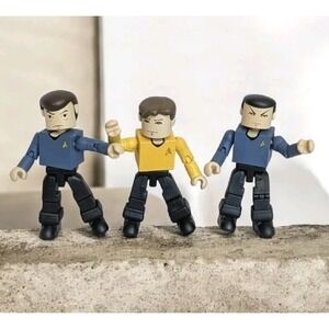Star Trek Minimates Figures Spock Captain Kirk Dr McCoy Art Asylum Mini Set Of 3
